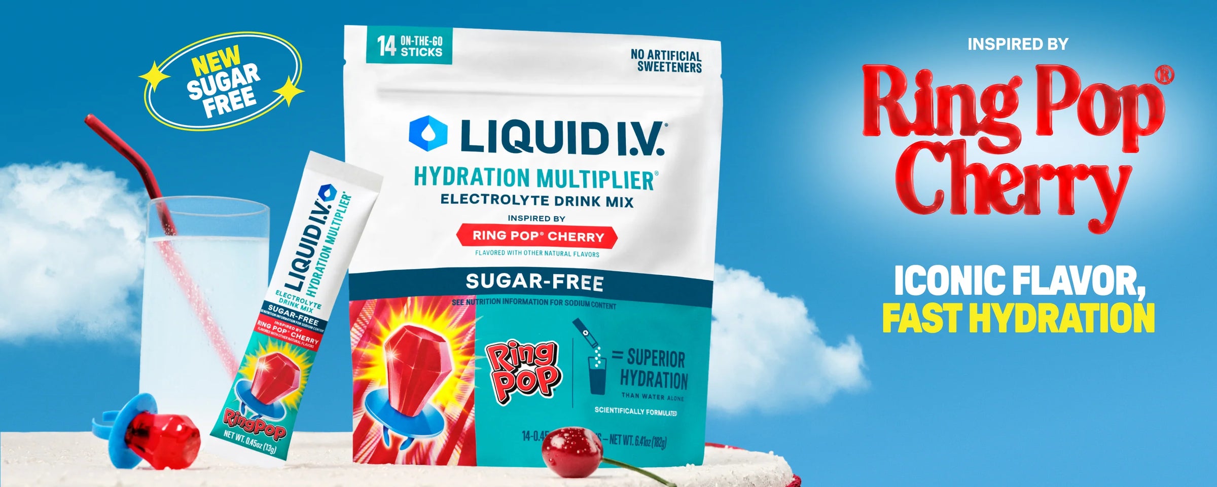 Ring Pop® Cherry Hydration Multiplier® Sugar-Free - Daily Choice